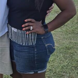 Black Top with Sparkly Beaded Fringe